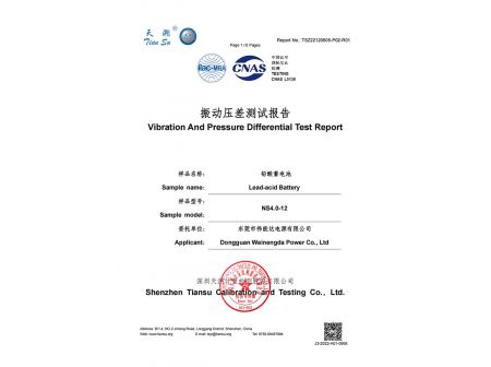 Vibration And Pressure Differential Test Report